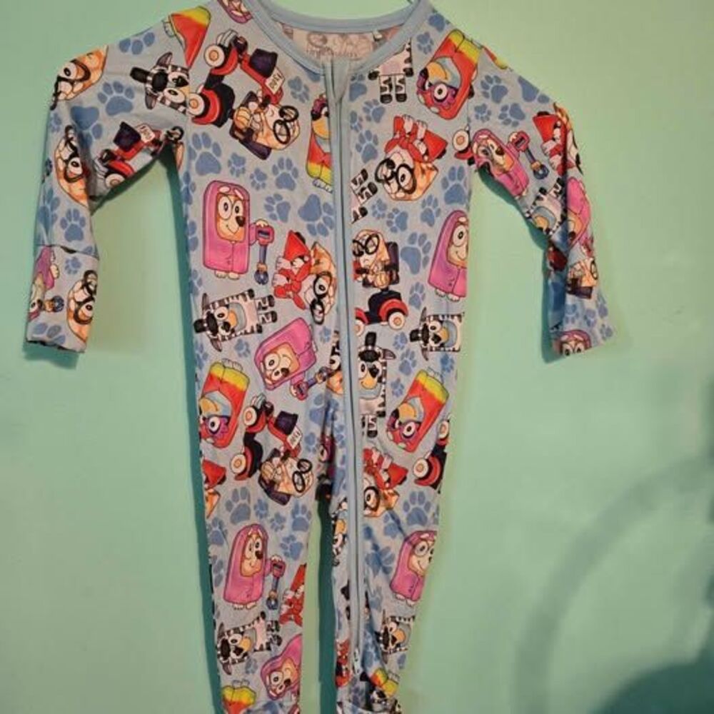 Little Snuggles Bluey Bamboo Footie Pajamas 12-18M
